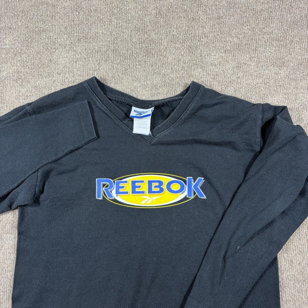 Vintage Reebok Long Sleeve T Shirt Women's Large‎ Chest LogoY2K Retro